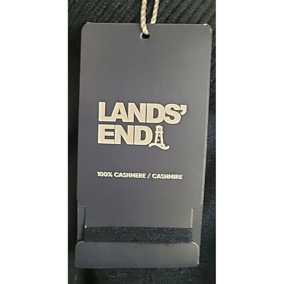 LANDS END Plus Size 3X Cashmere Turtleneck Sweater Navy Blue NWT Solid - Picture 6 of 8